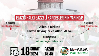 Elazığ'da Büyük Gazze Yürüyüşü